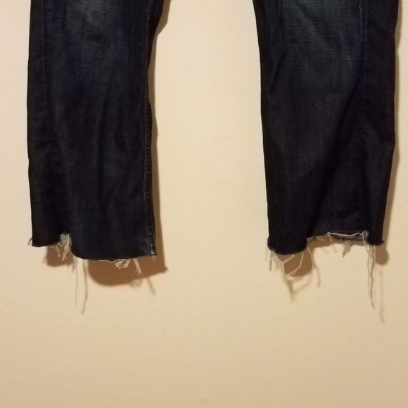 Lucky Brand Men's Size 33x30 227 Slim Boot Fit Jeans Button Fly Dark Wash Frayed - Picture 2 of 8